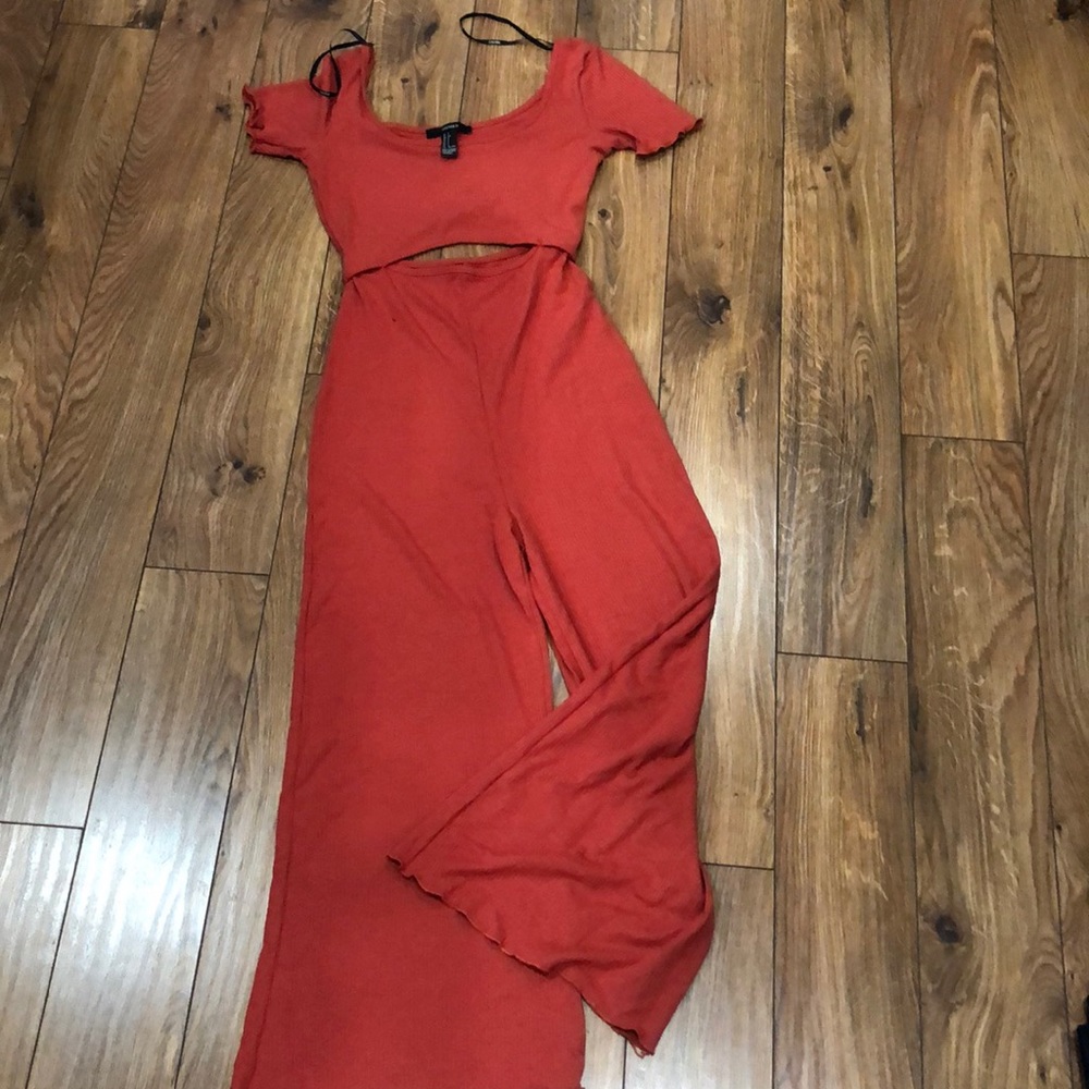 Forever 21 orange Jumper with cutout on abdominal area